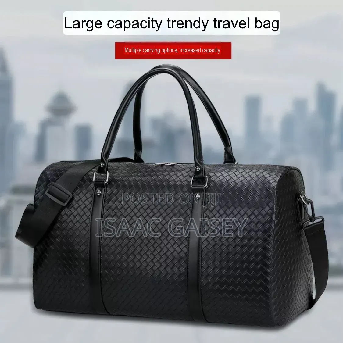 Large Capacity Trendy Woven Duffel Travel Bags