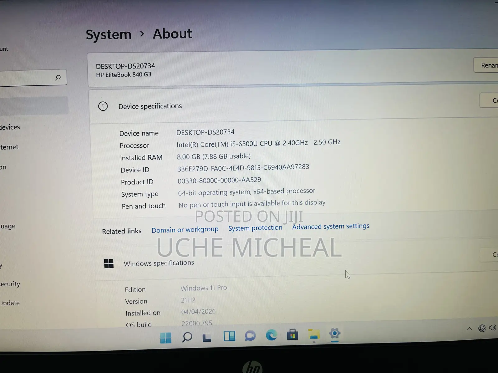 Laptop HP EliteBook 840 G3 8GB Intel Core i5 SSD 256GB