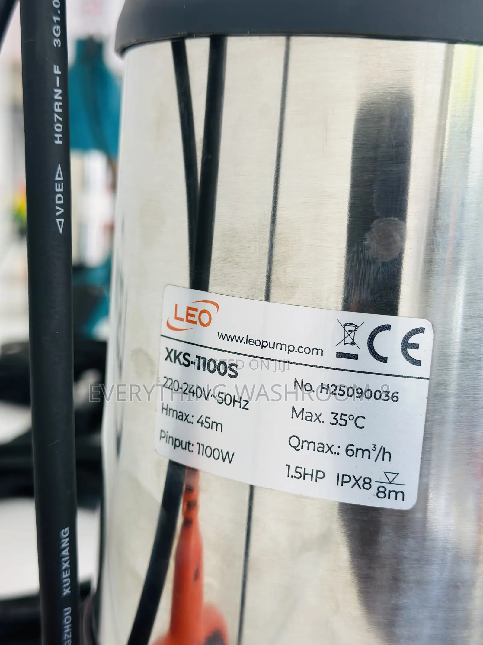 Leo 1.5hp Stainless Submersible Pump for Clean or Slightly Dirty Water