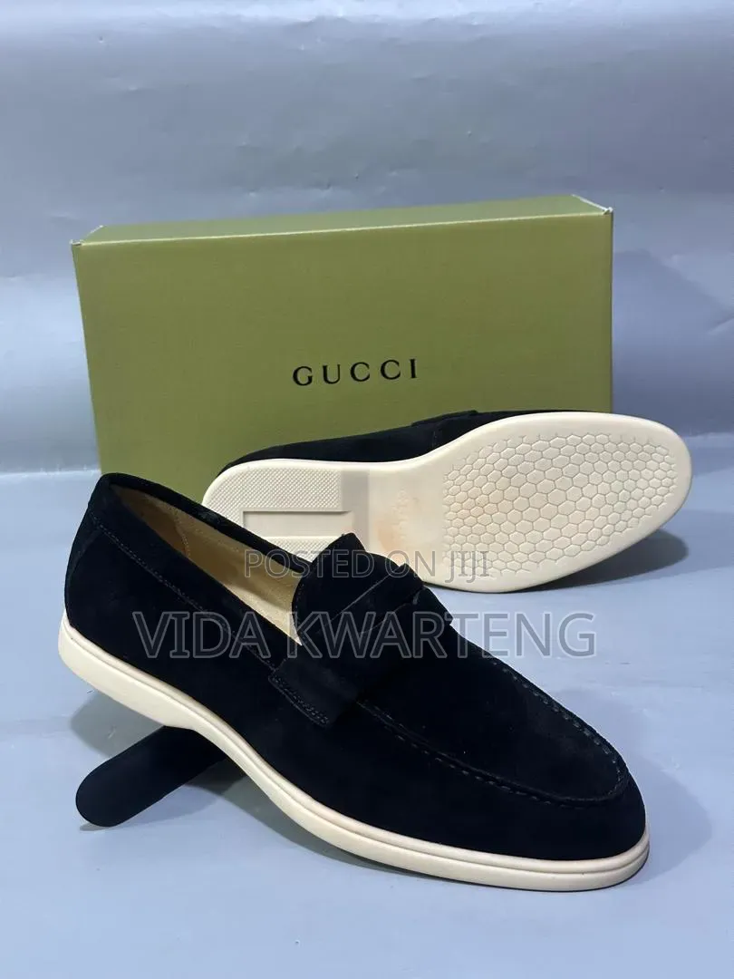 Original Gucci Black Suede Loafers