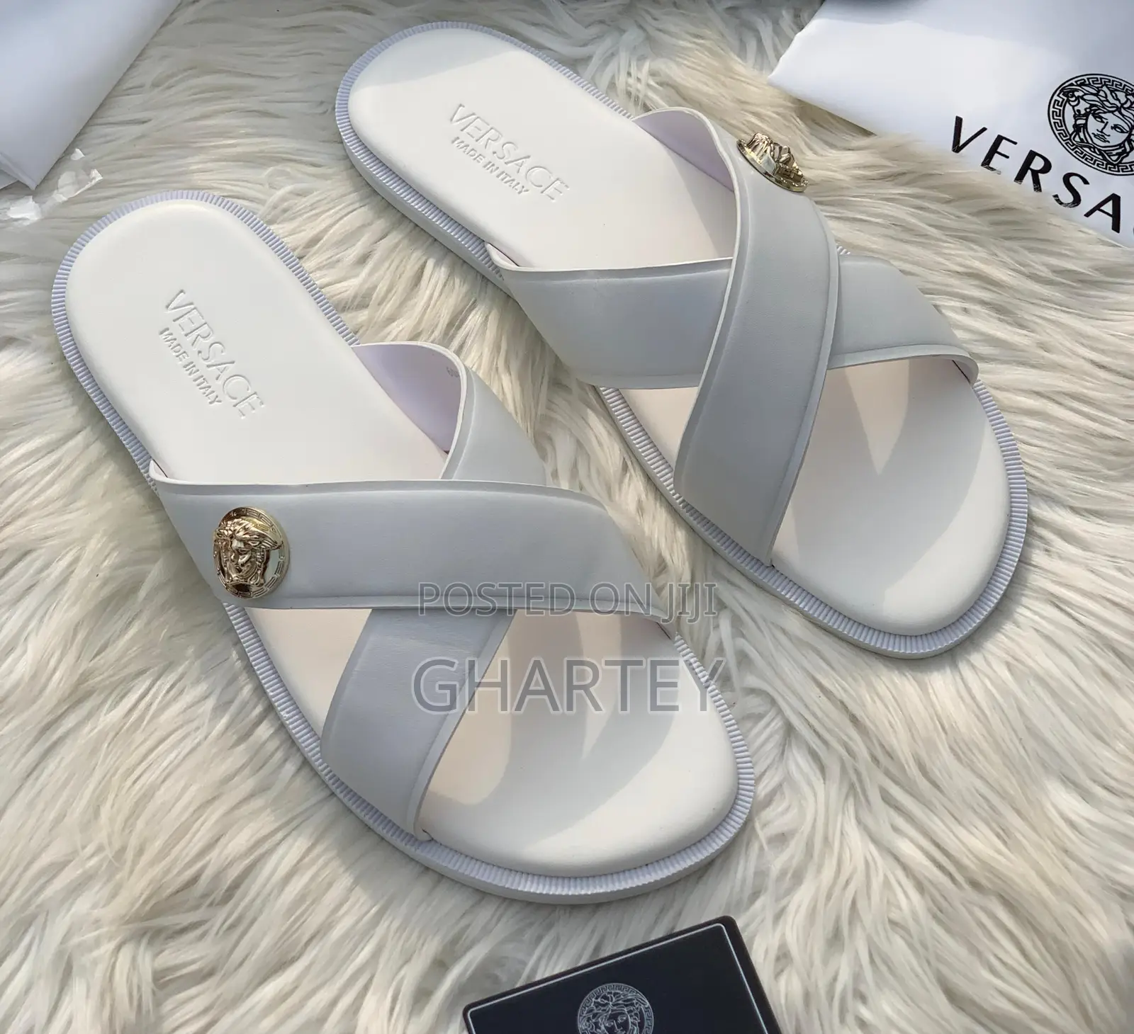 Versace Medusa Crisscross Slides – Italian Luxury, Minimalist Style