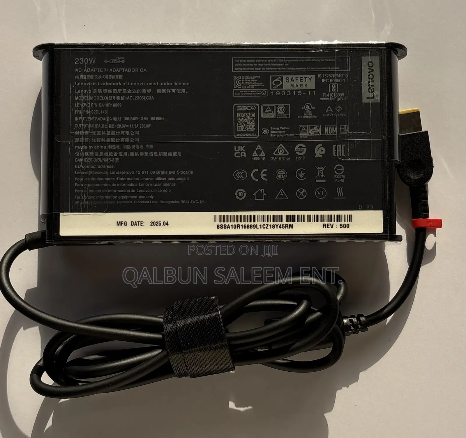 Brand-New Original Lenovo 20v 11.5a 230w Usb Laptop Adapter
