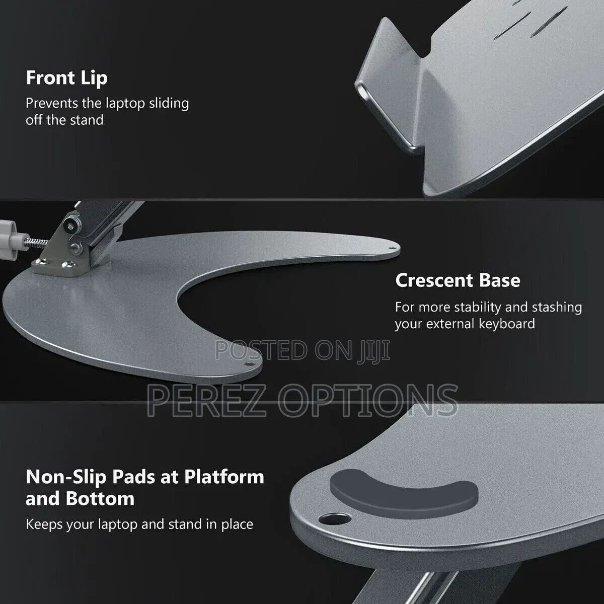 Adjustable Height-and-Angle Aluminum Laptop Stand