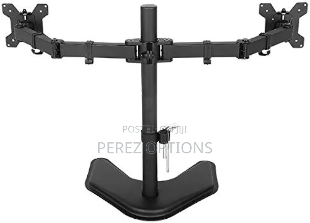 Rife Dual Standing Height Adjustable 2 Arm Monitor Stand For Desk