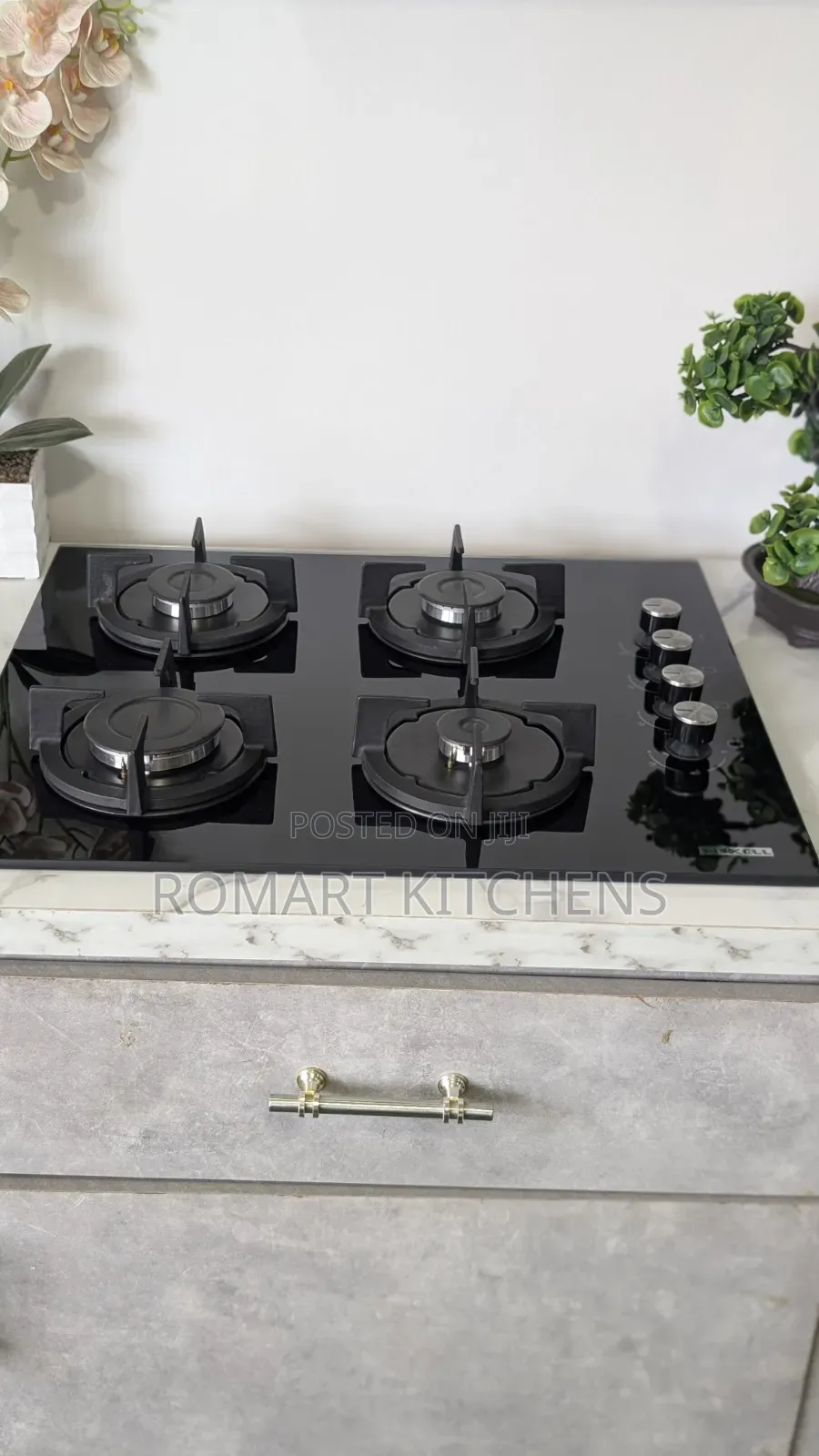 60cm Inbuilt Glass Burner Hob