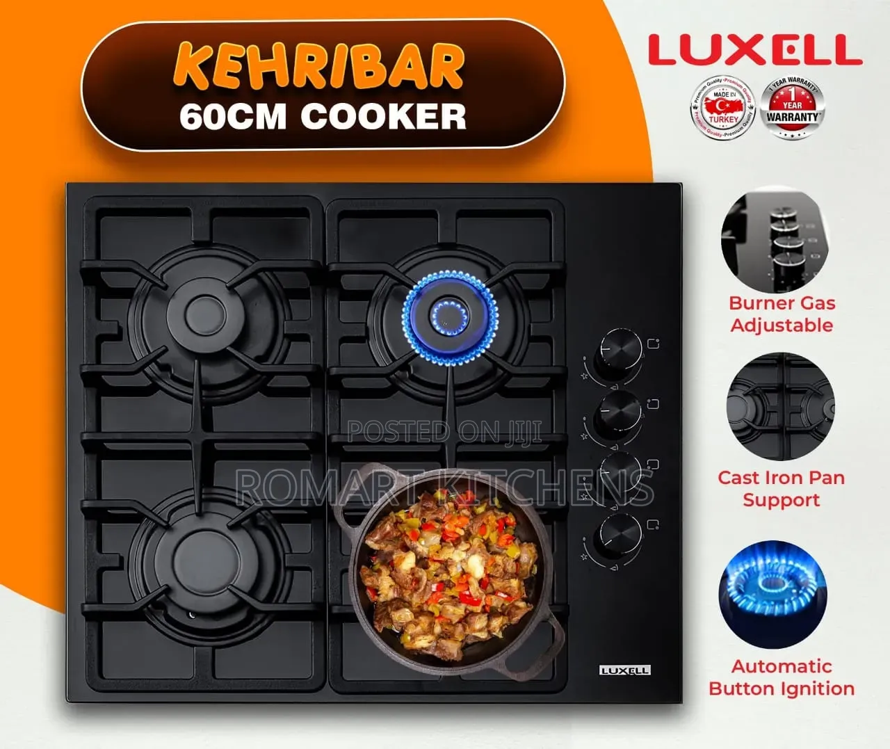 Quality 60cm Glass Kehribar Cooker Hob