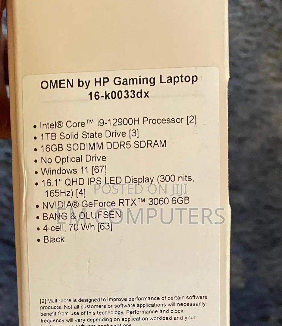 New Laptop HP Omen 16 16GB Intel Core i9 SSD 1T