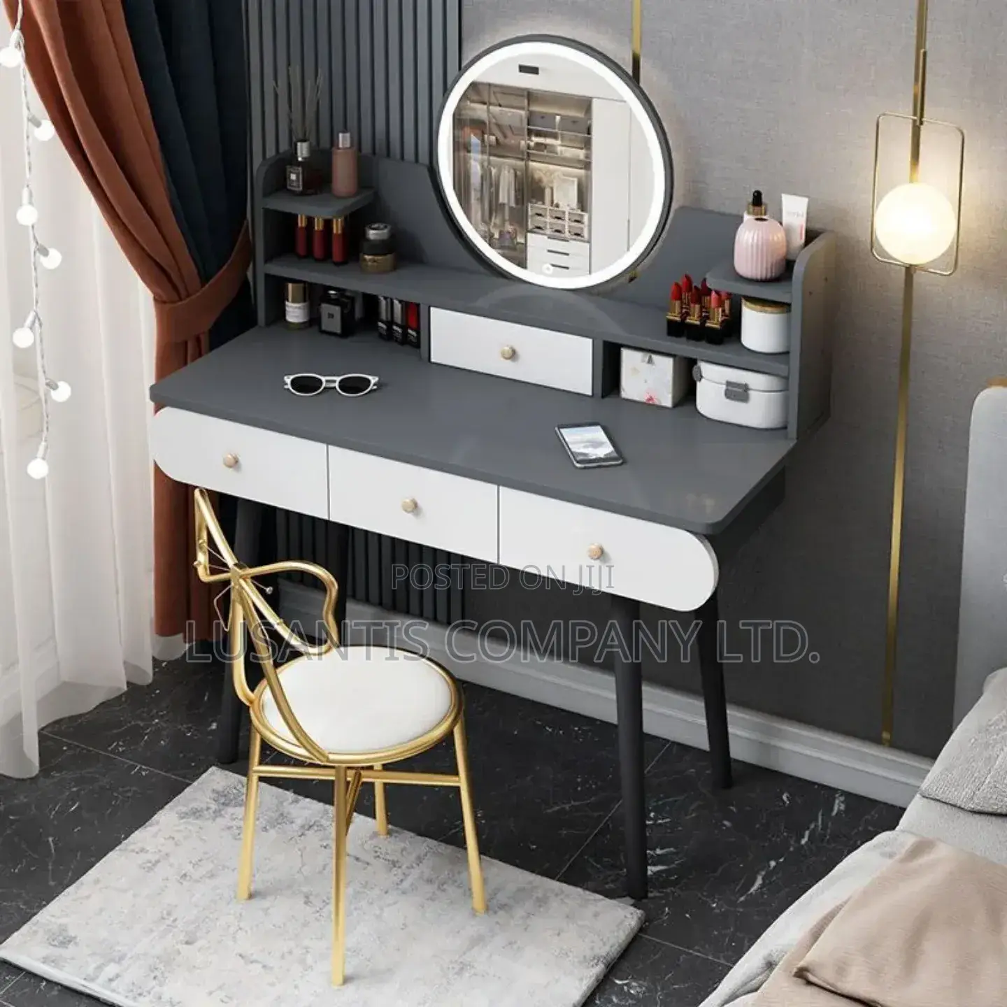 Dresser Set With Chair. ( Mirror Has Inbuilt Light)