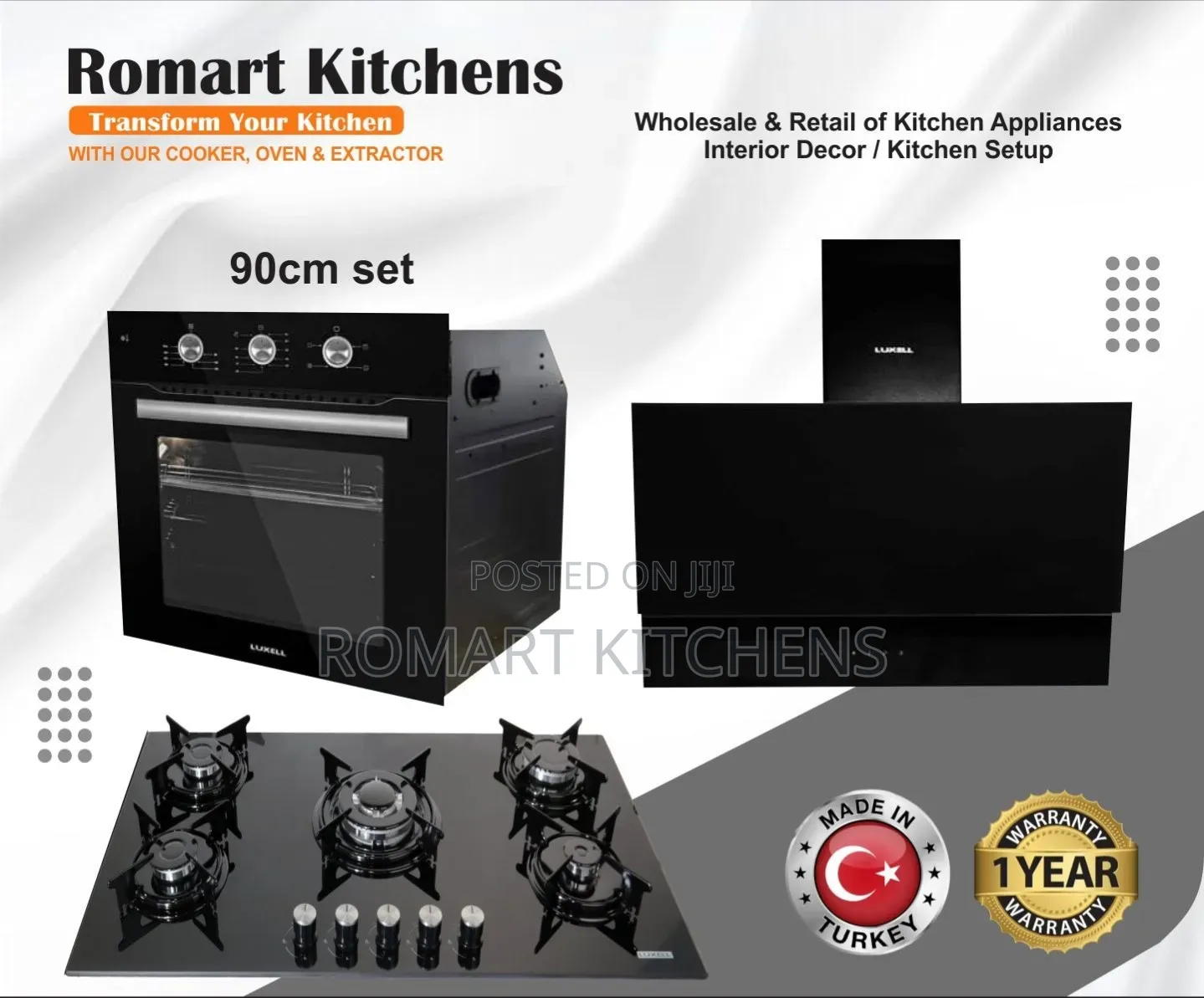 5 Burner Inbuilt Kitchen Set. Extractor, Burner and Oven