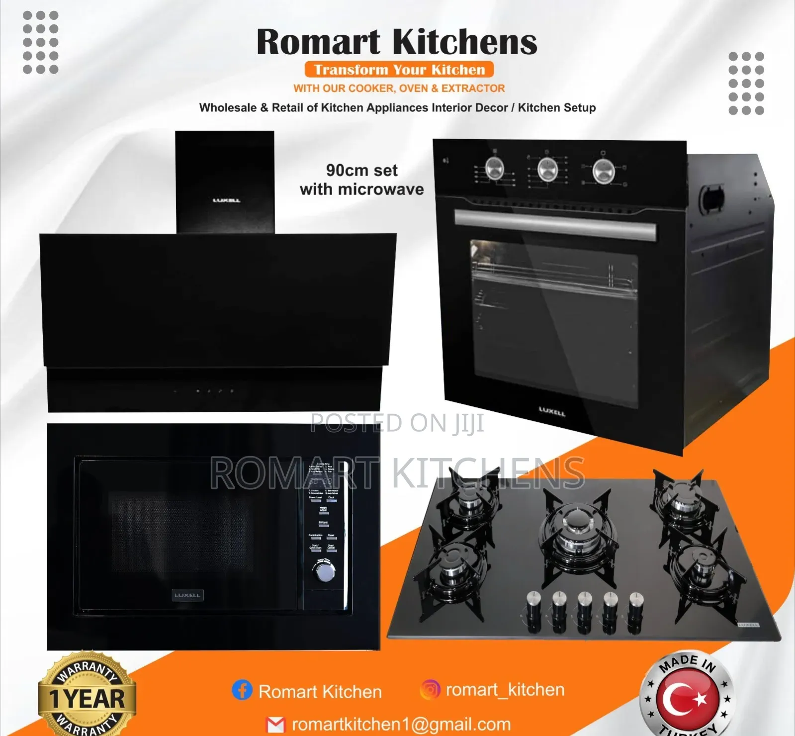 Quality 5 Burner Set. Oven, Hob , Microwave and Extractor