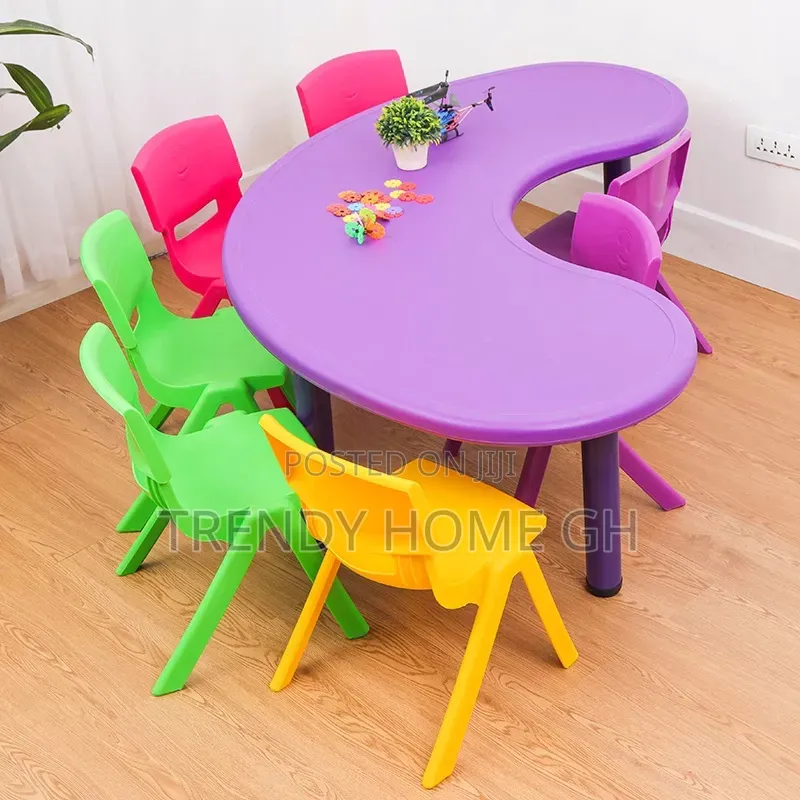 Moon Shape Kids Study Table Fun Educational Desk