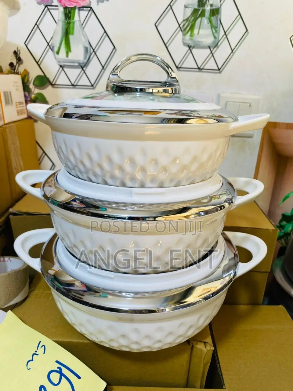 3 Piece Ceramic Soup Pot/Serving Bowl Set (Location:Kumasi)
