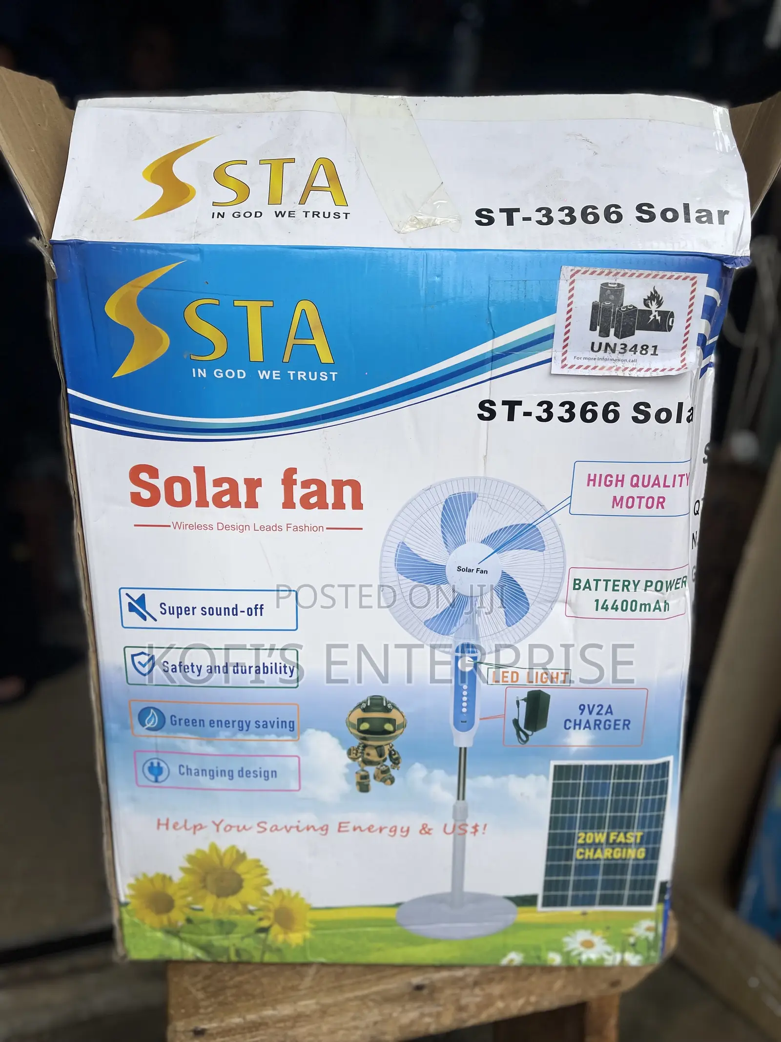 Solar Rechargeable Fan (2-in-1)