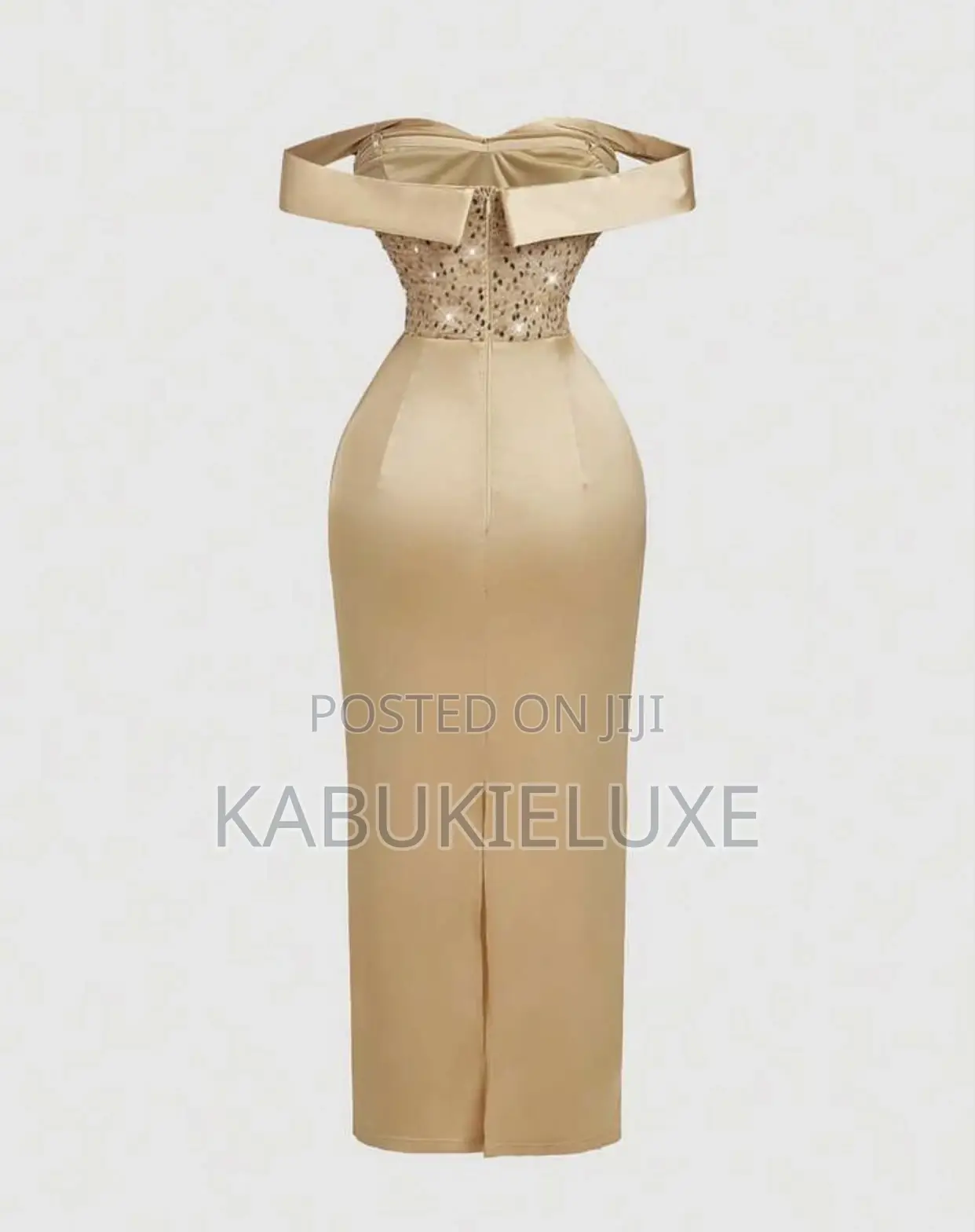 Chic Gold Bodycon Dress With Mesh Detail – Premium Look