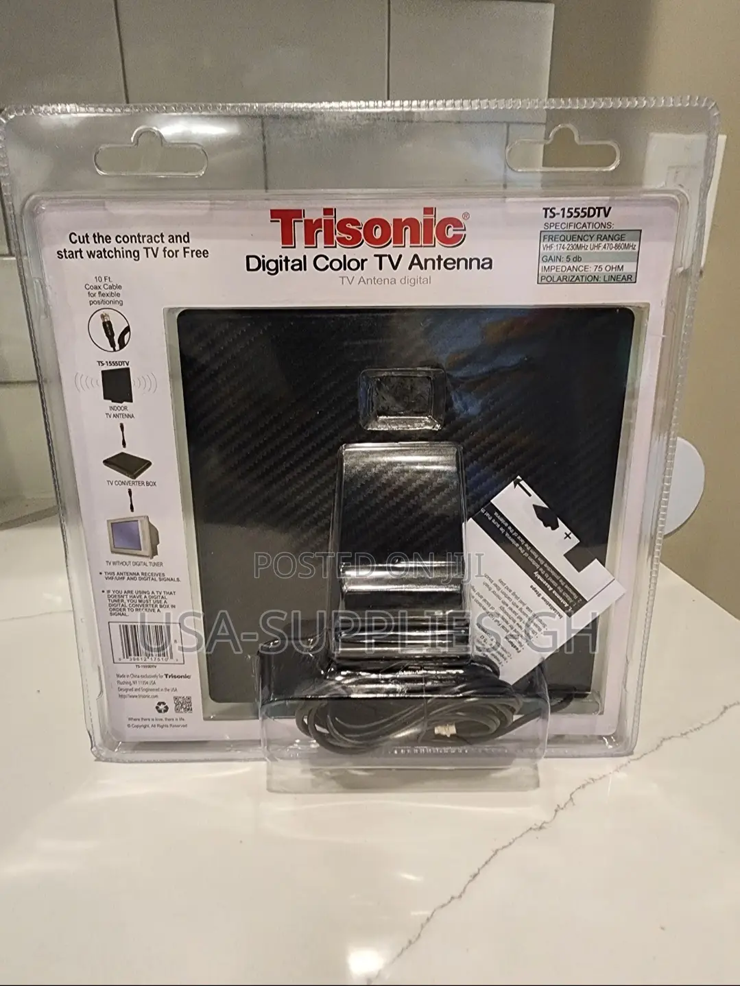Trisonic Indoor Hdtv/Uhf Digital Tv Antenna From Usa