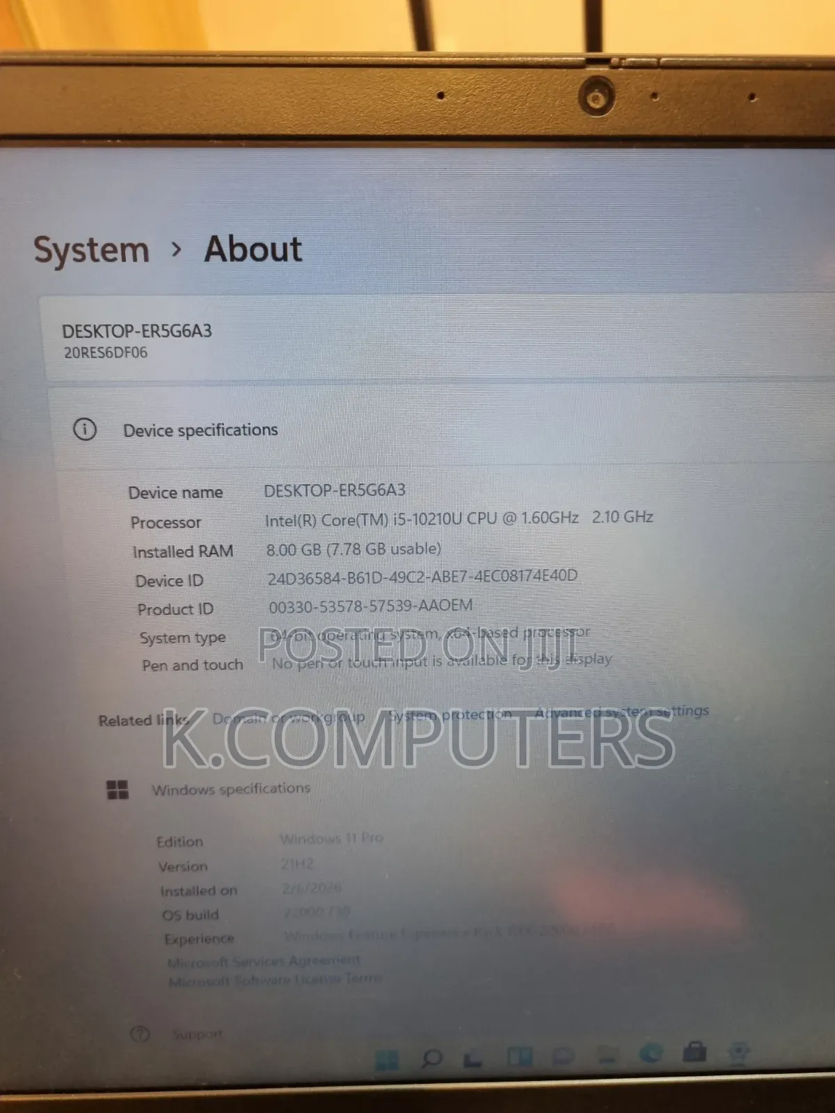 Laptop Lenovo ThinkPad E15 8GB Intel Core i5 SSD 256GB