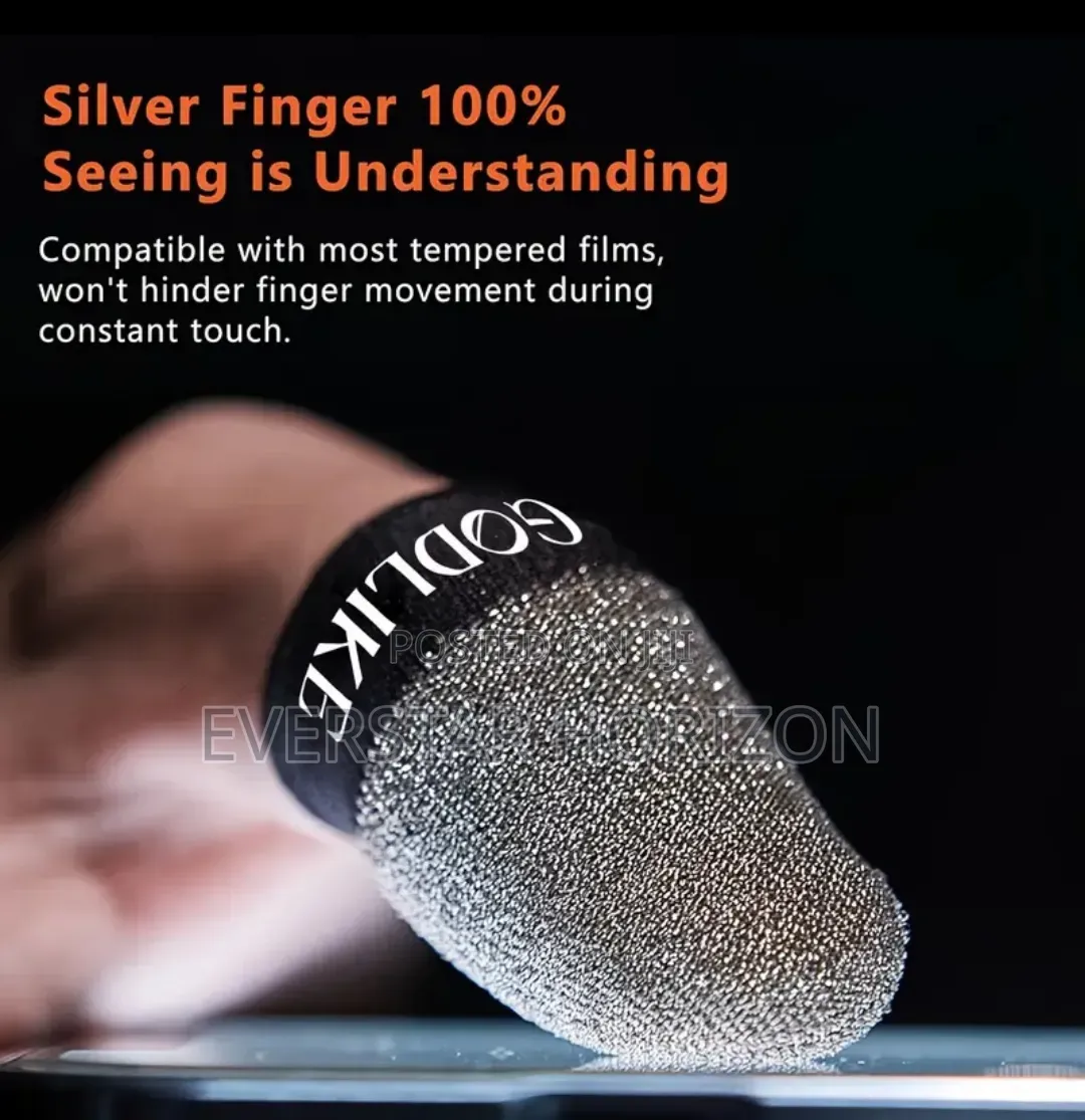 Finger Sleeves Made of 100% Visible Silver Fiber for Mobile Gaming