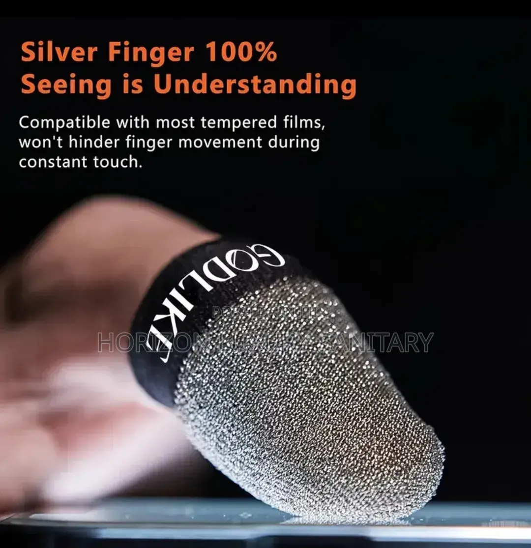 Finger Sleeves Made of 100% Visible Silver Fiber for Mobile Gaming