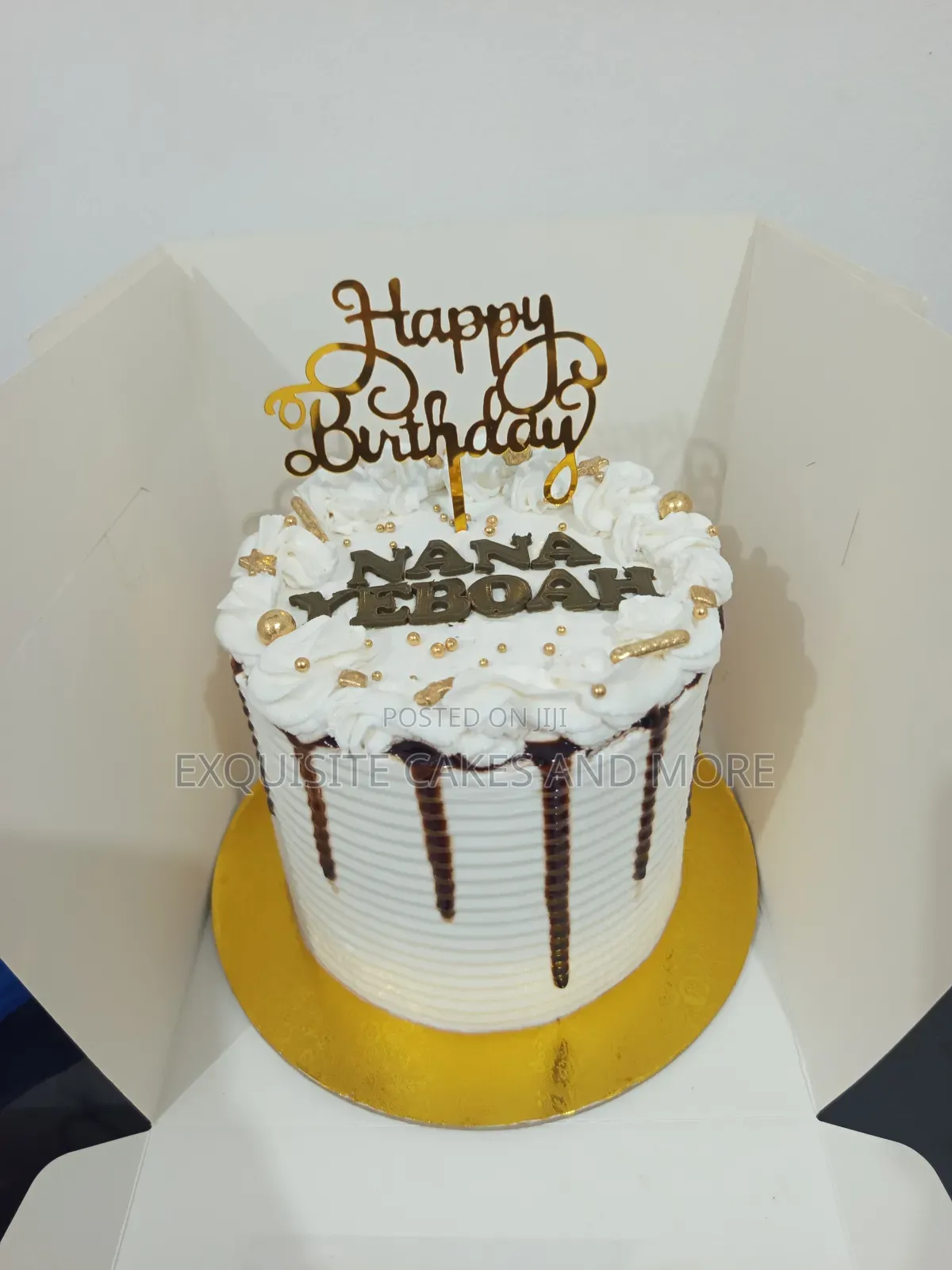 Simple but Classy White Birthday Cake