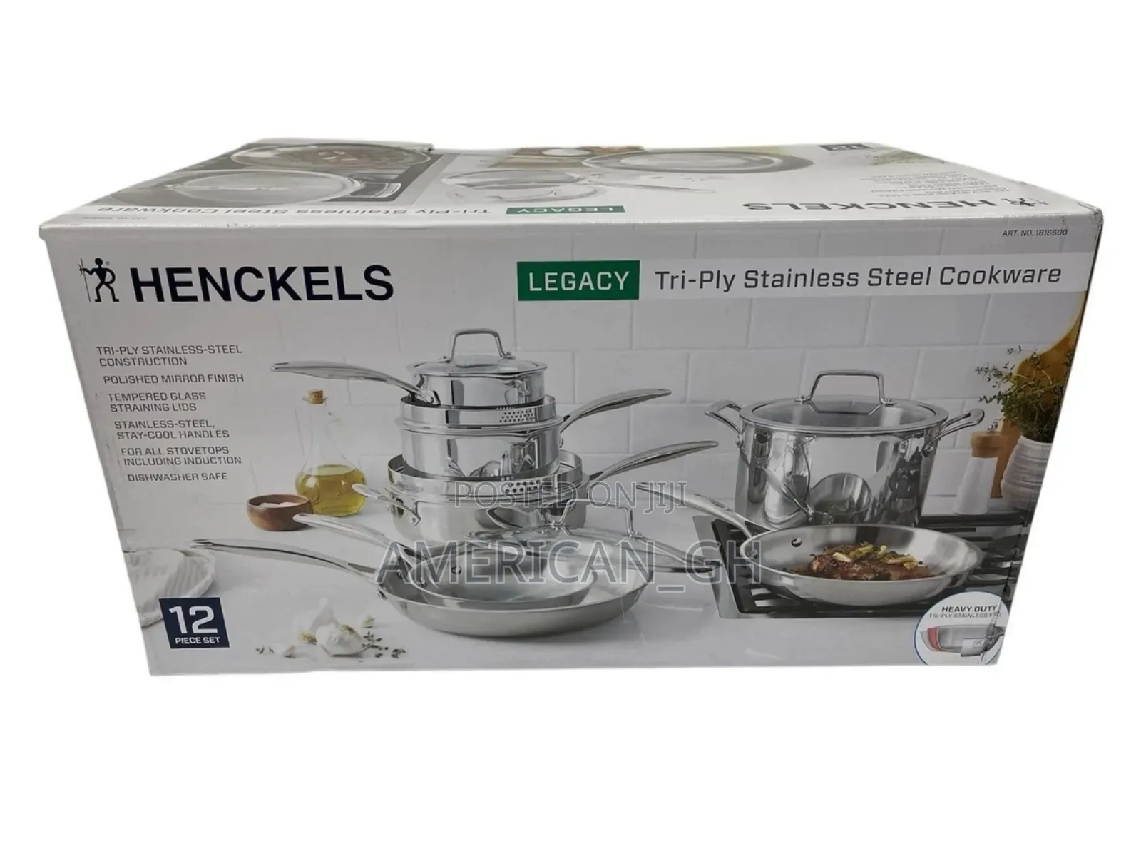 Henckels Tri-Ply Clad Stainless Steel 12-Piece Cookware Set