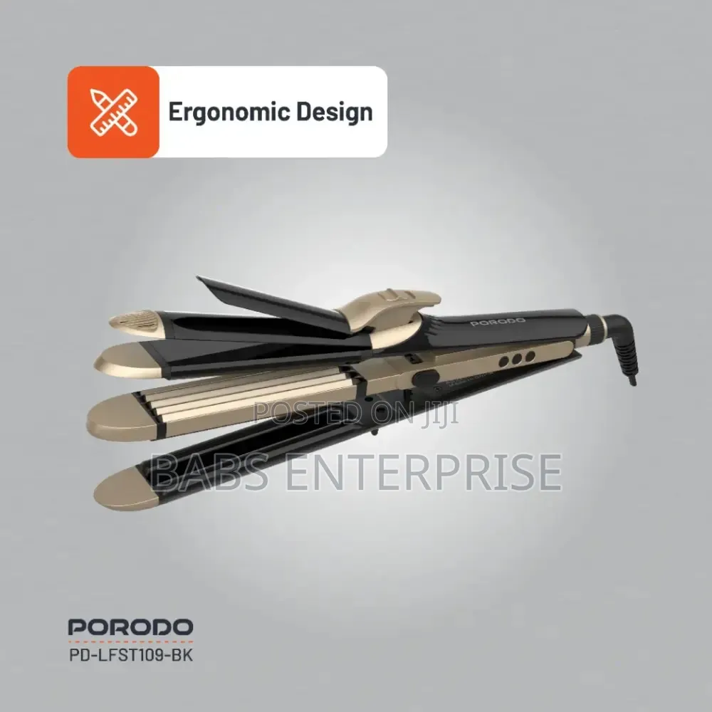 Porodo Lifestyle 4 Style Hair Iron – Black