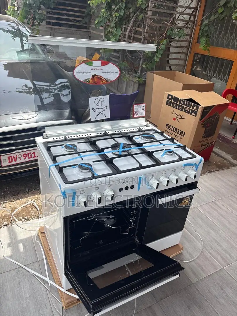 Mediatech 60x90 White Gas Cooker Clean Look, Strong Performance