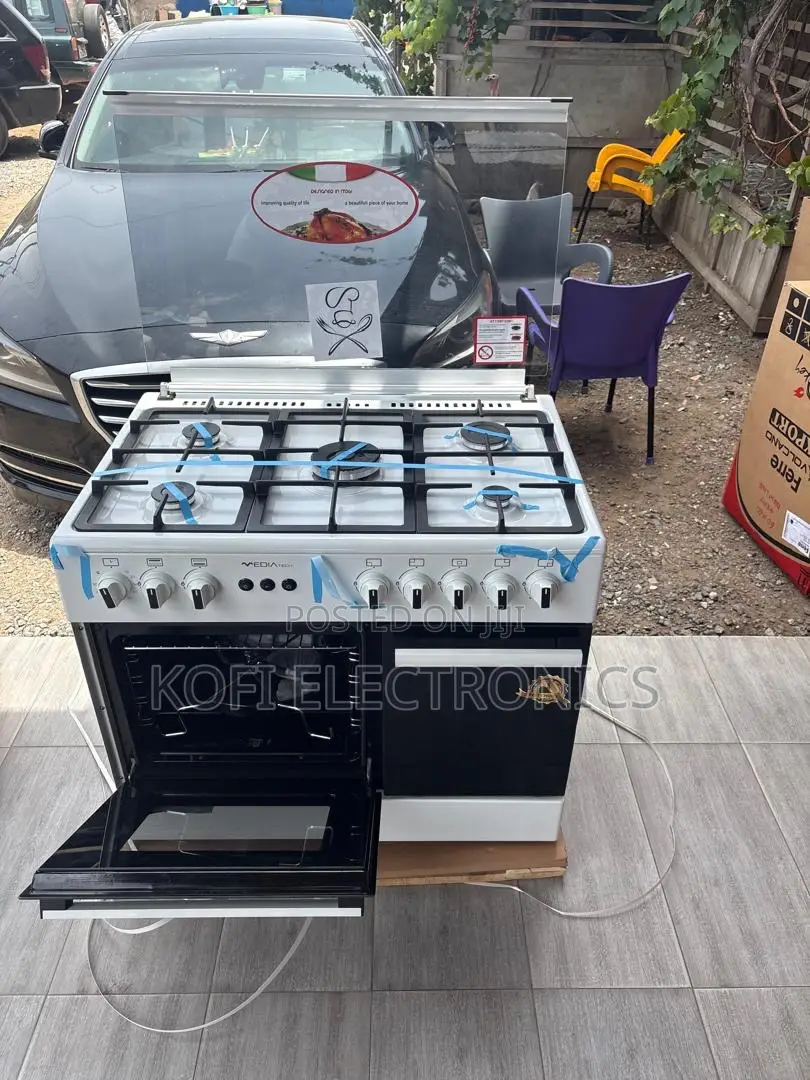 Mediatech 60x90 White Gas Cooker Fast Cooking, Better Results