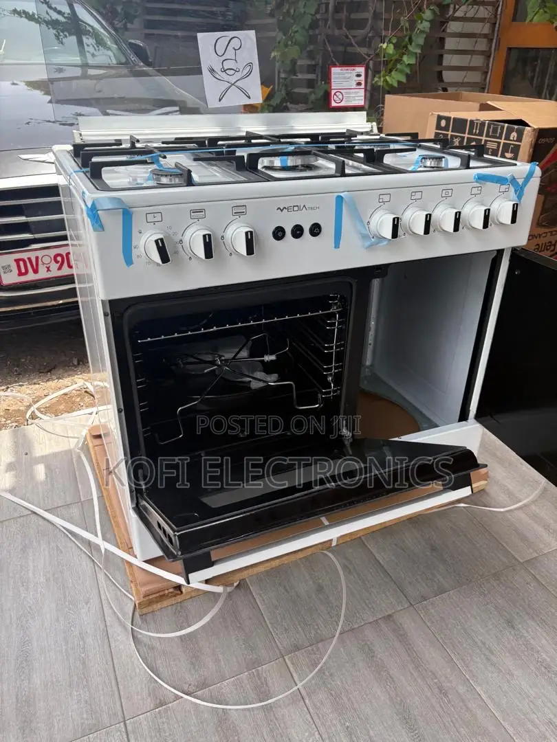 Mediatech 60x90 White Gas Cooker Durable Design for Everyday Use