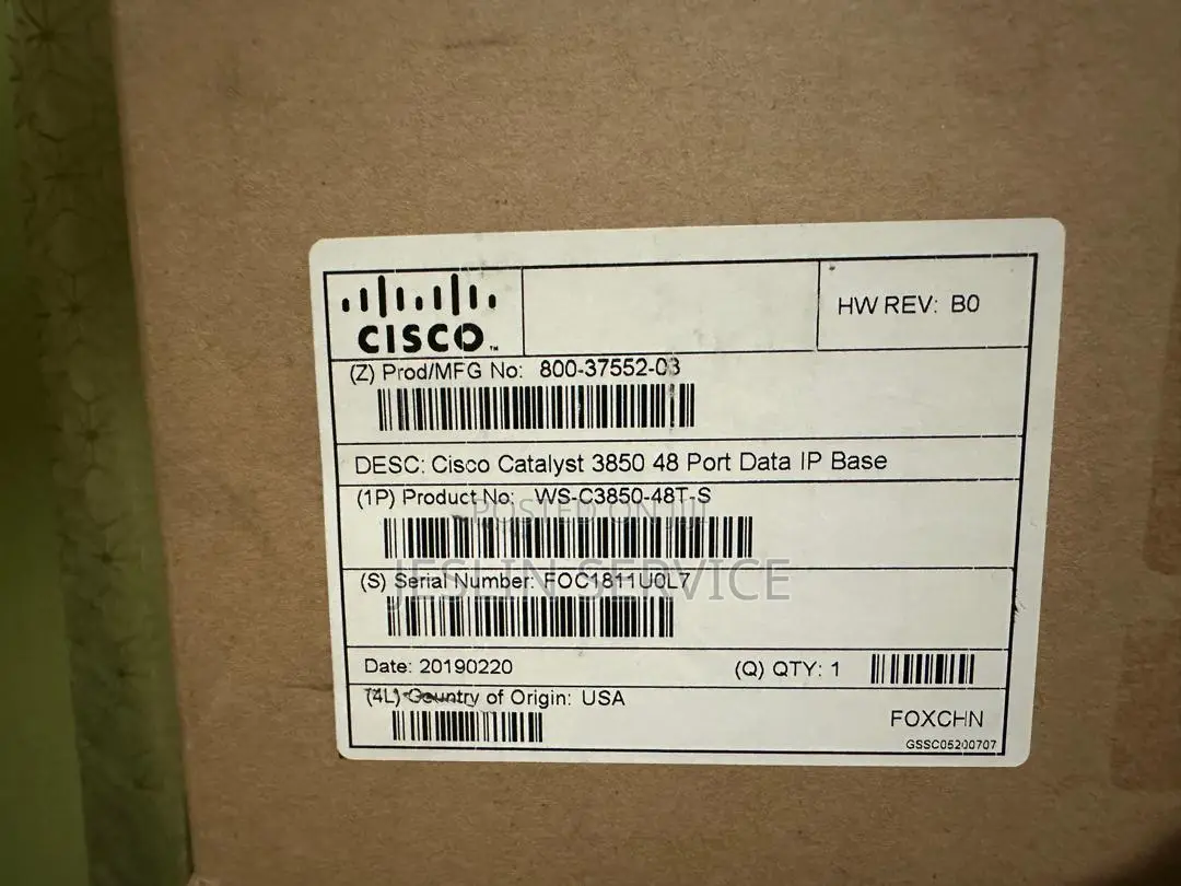 Cisco Catalyst 3850 48 Ports Data Ip Base