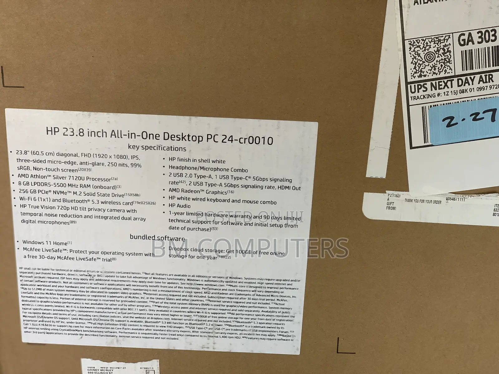 New Desktop Computer HP AiO 24 8GB AMD SSD 256GB