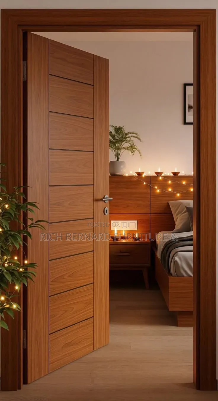 Foreign Laminate Teak Panel Door