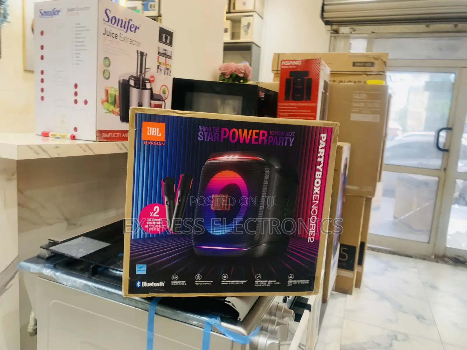 Text Us for Your JBL Party Box Encore 2 Potable With 2 Microphones