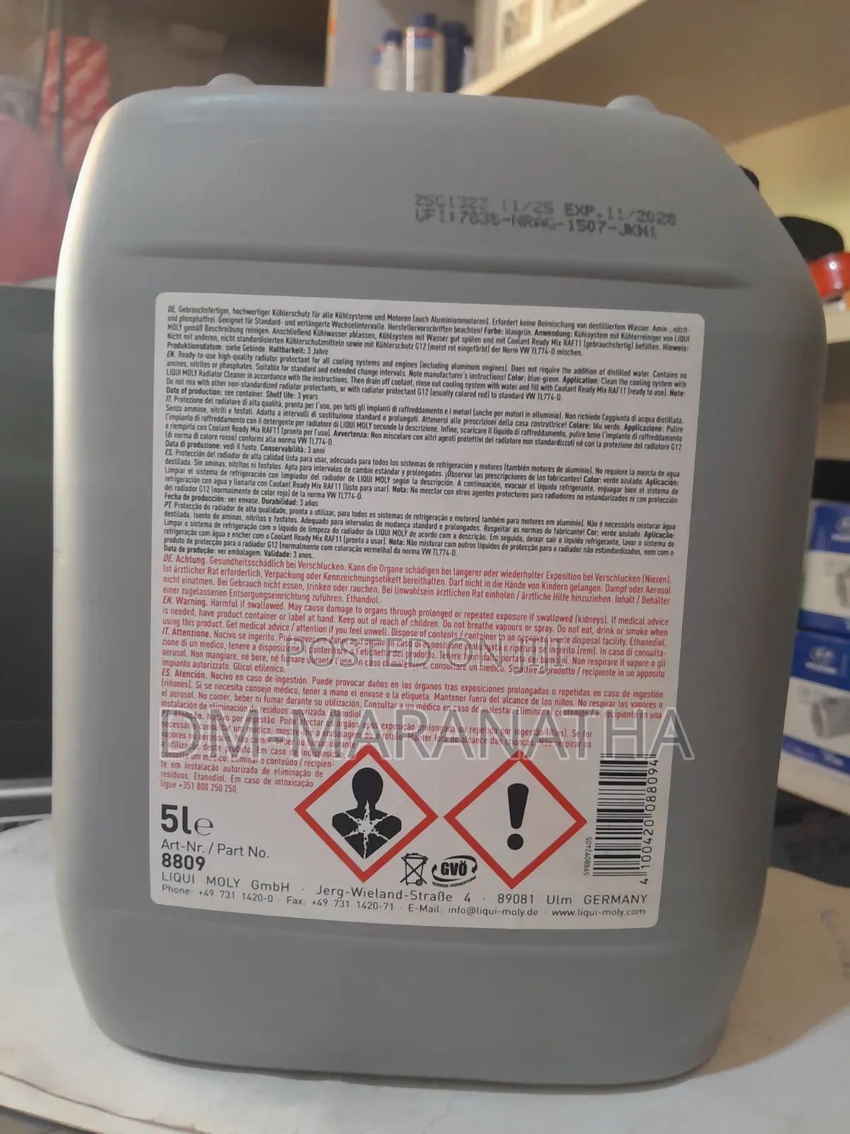 Coolant Ready Mix Raf 11 5l Bluegreen
