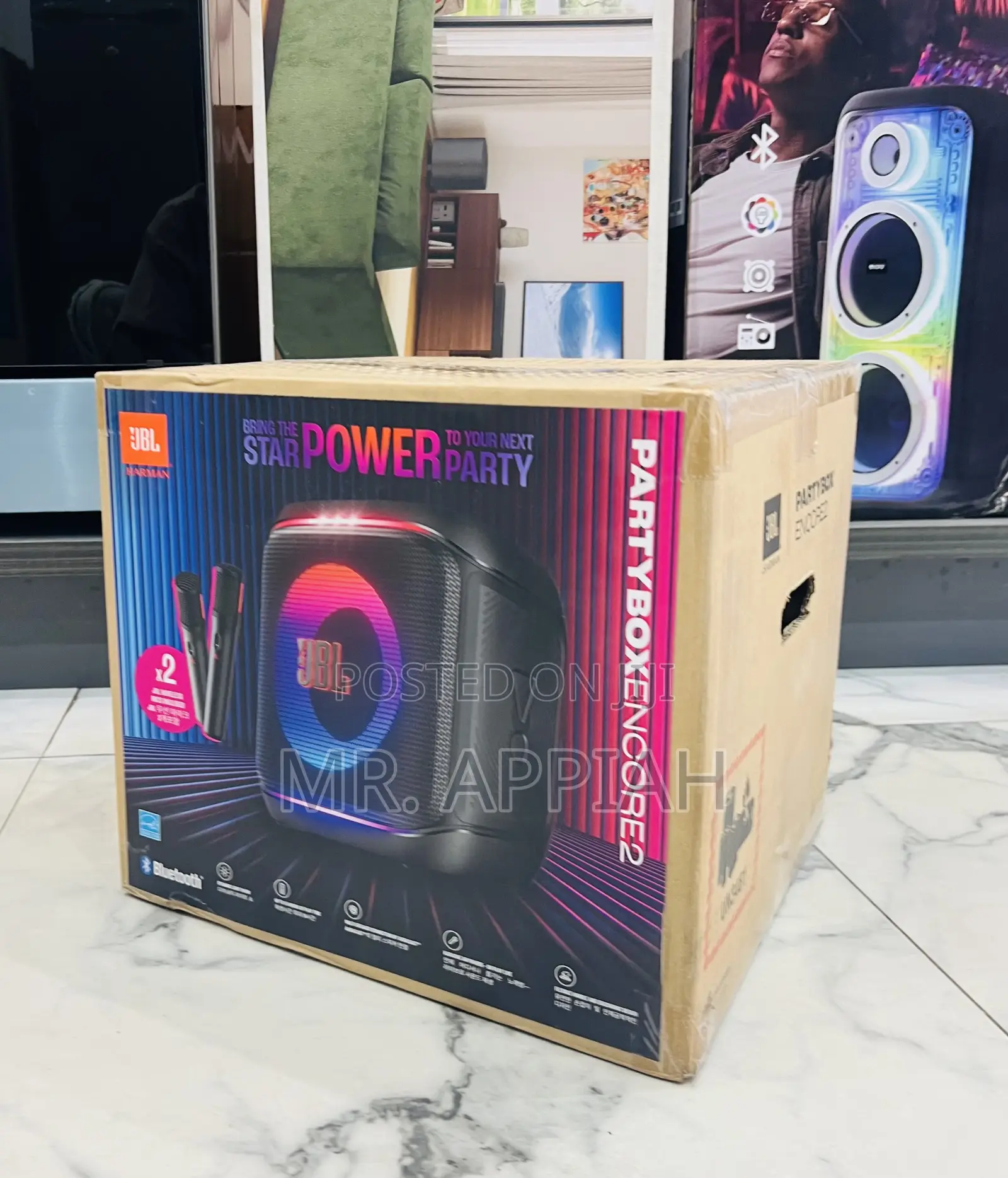 Classic Design JBL Partybox Encore Portable Speaker(2 Microphone)