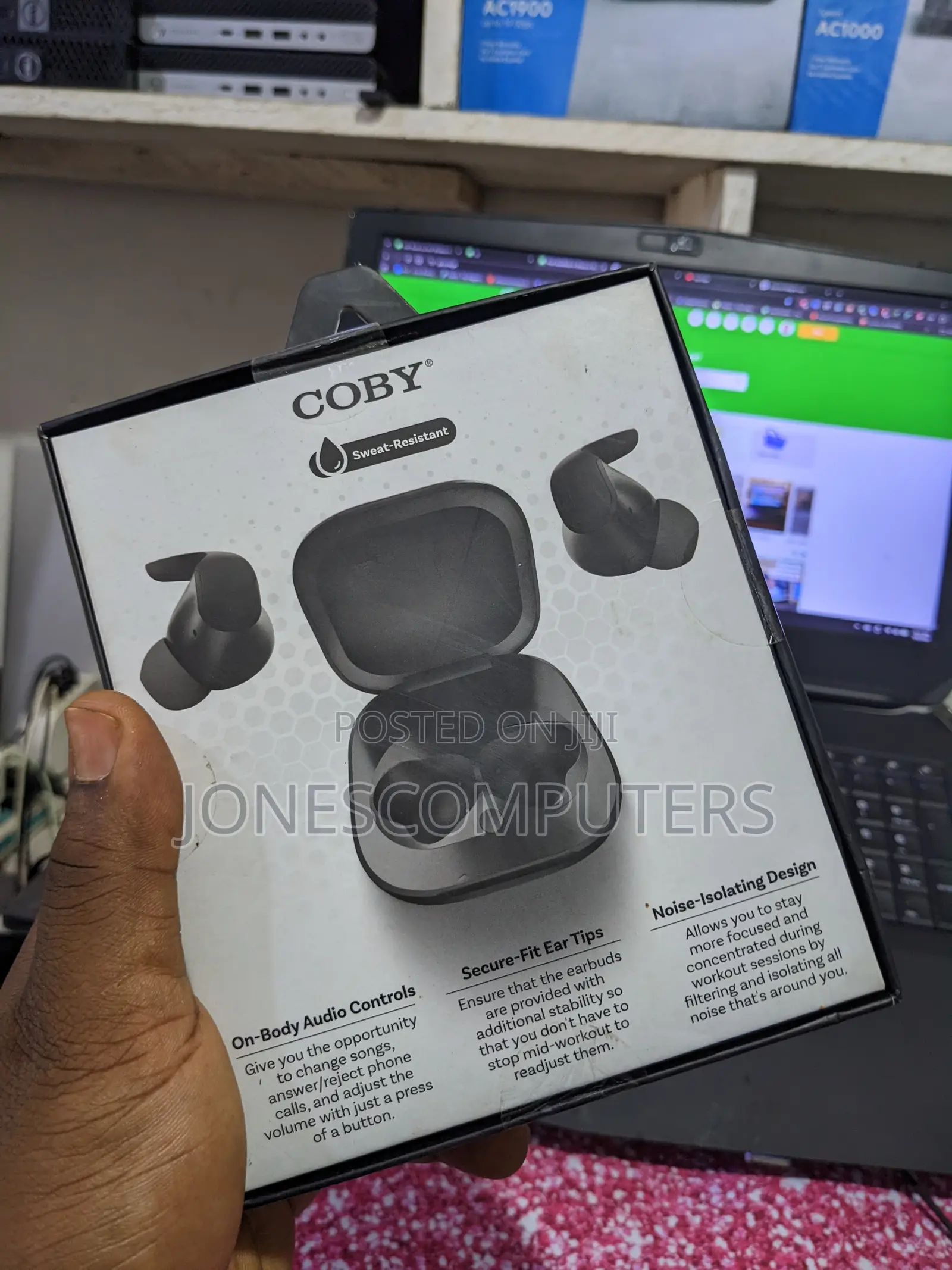 Coby Sports True Wireless Earbuds (Secure-Fit Ear Tips)