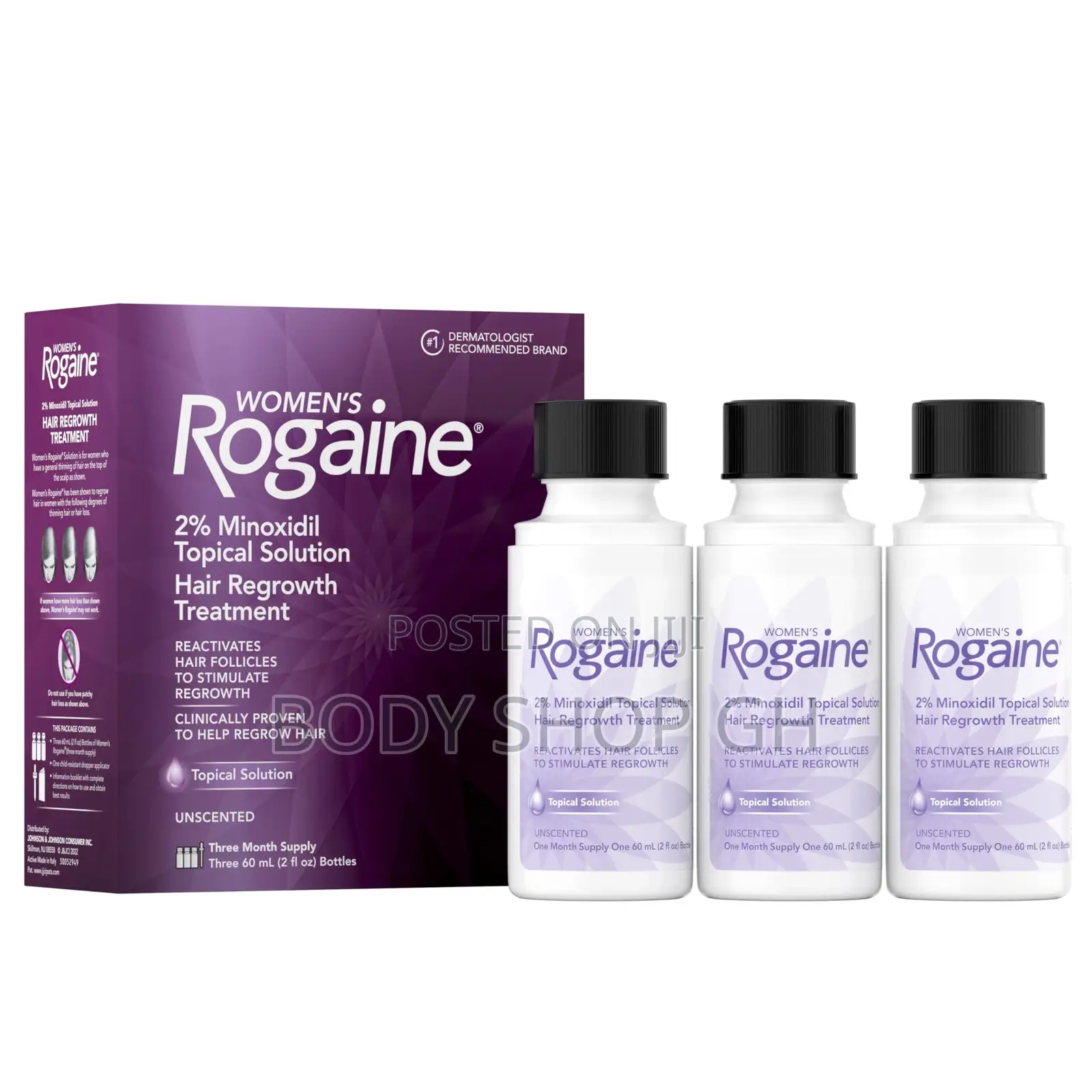 Women's Rogaine Minoxidil Topical Solution for Hair Thinning and Loss