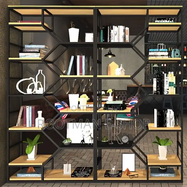 Vertical Open Back Display Shelving With Steel Frame And 10 Shelves,