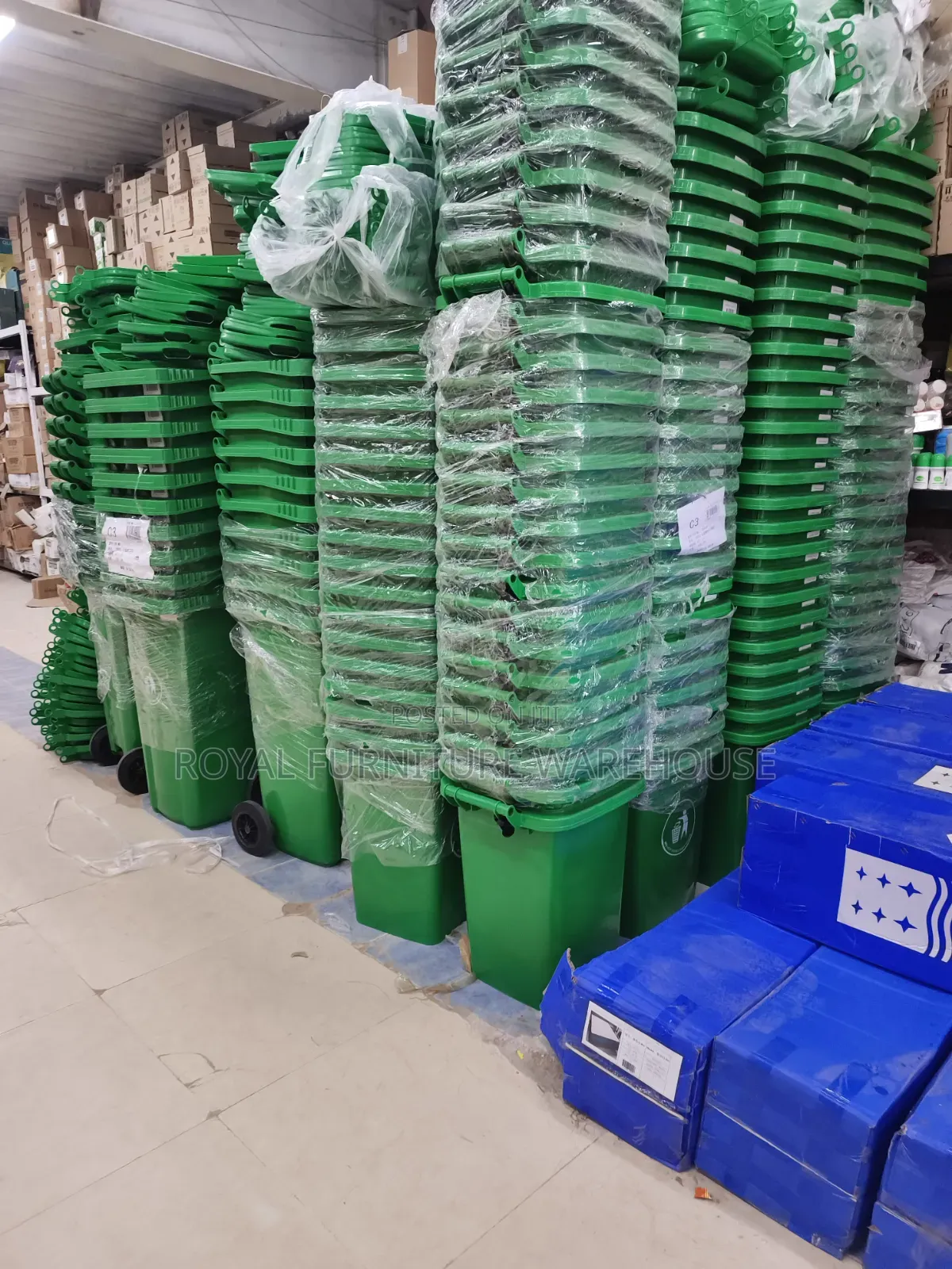 120 Litres Green Plastic Dust Bins