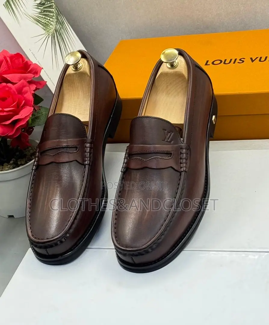 Dark Coffee-Colored Louis Vuitton Loafers,