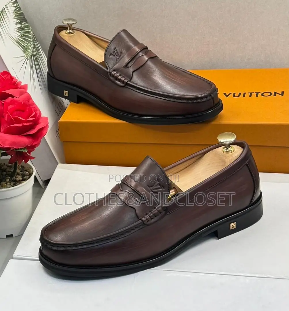 Dark Coffee-Colored Louis Vuitton Loafers,