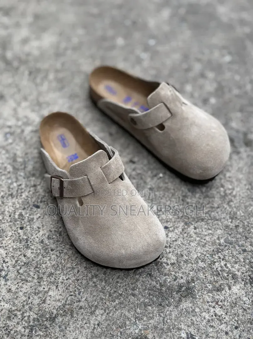 Boston Birkenstock Suede Soft Bed Taupe