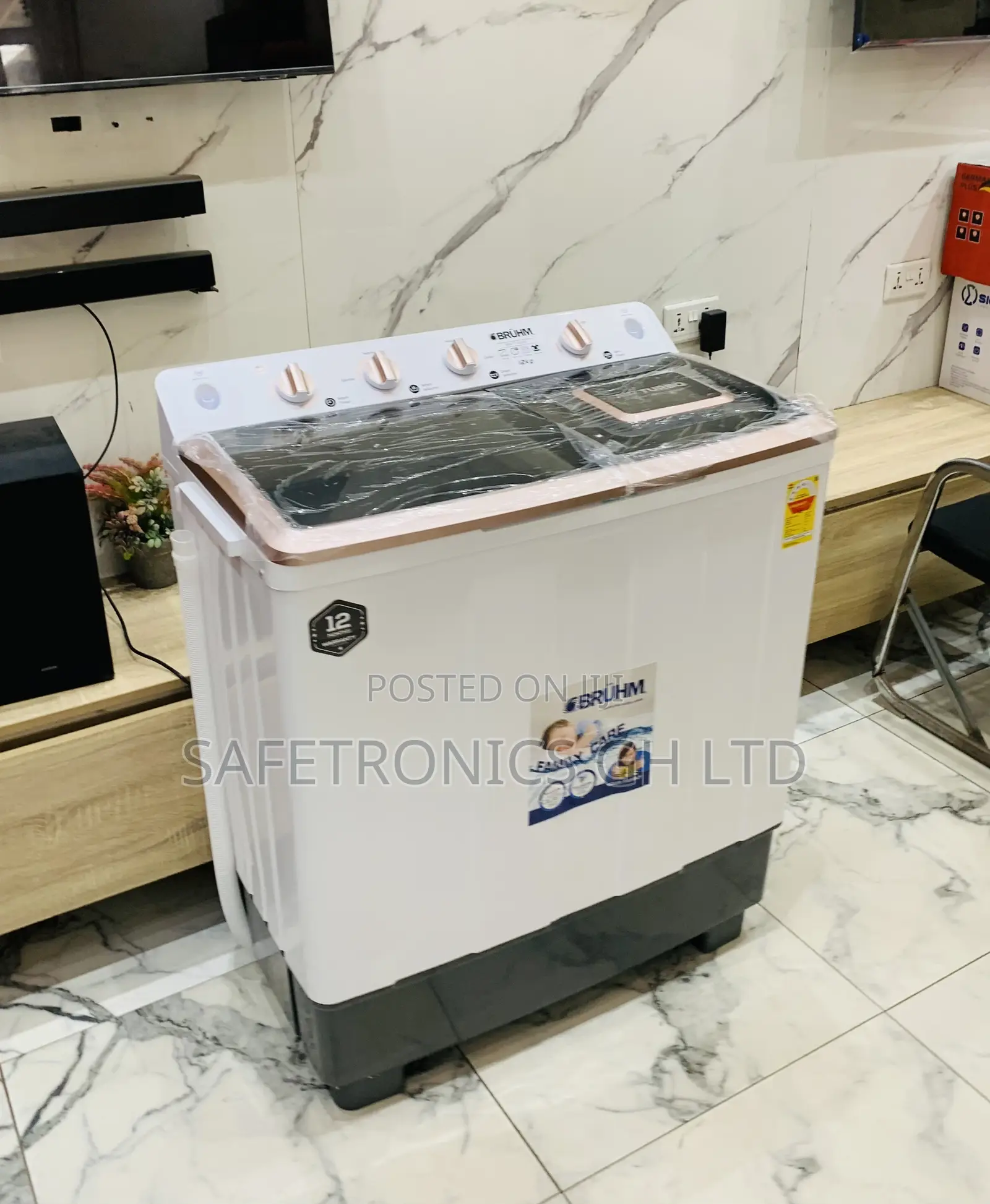 Zealous Bruhm 12kg Washing Machine BWT-120h-Twin Tub