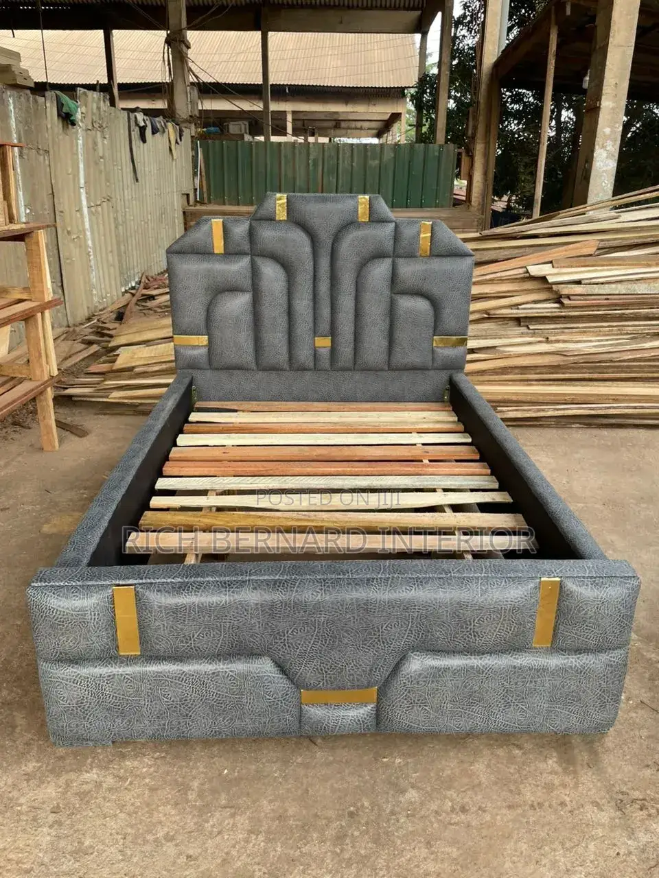 Luxury Grey Double Bed Frame