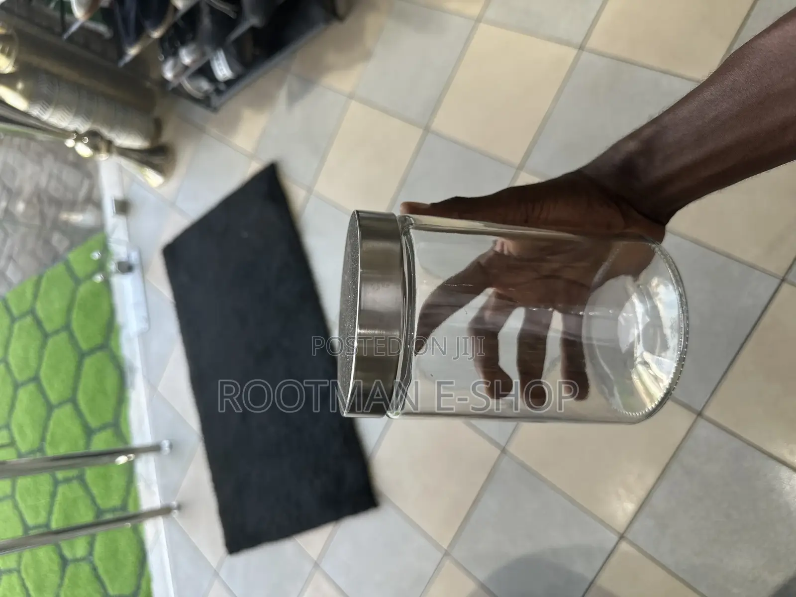 Clear Glass Food Storage Canisters Featuring Silver-Colored Metal Lids