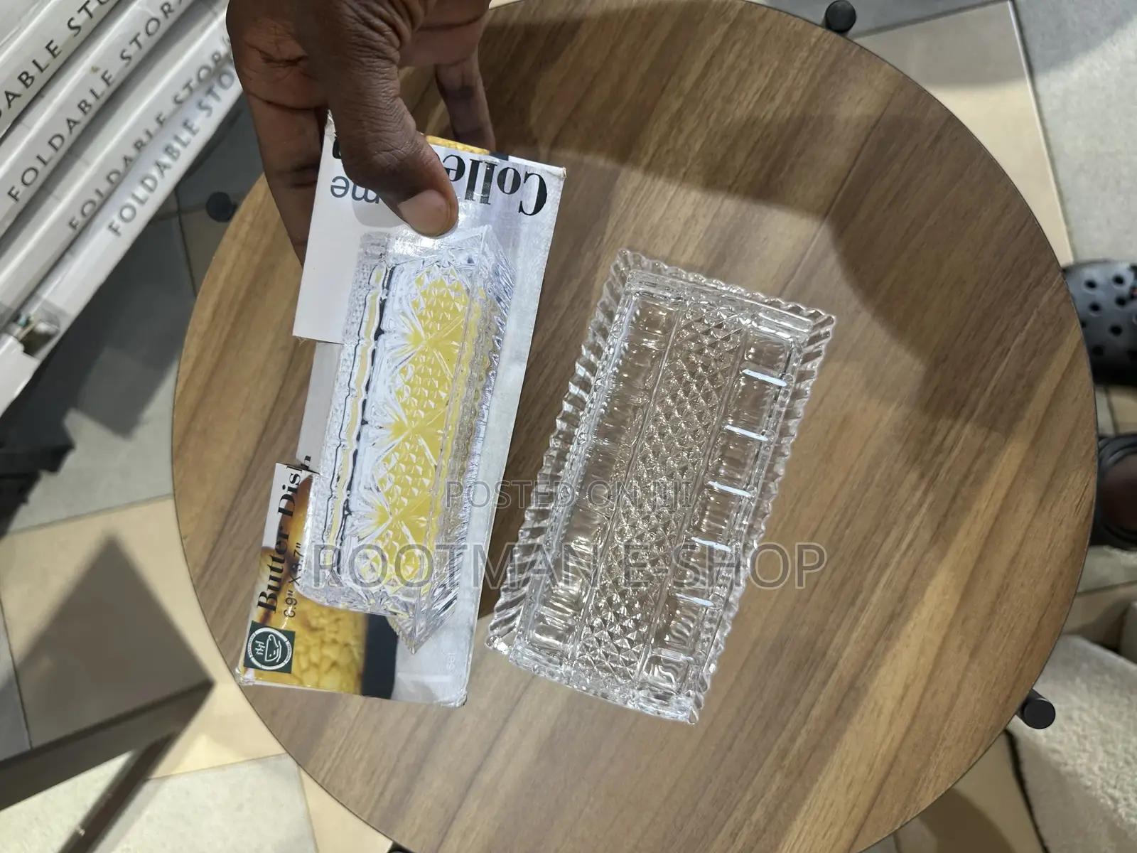 Glass Butter Dish With Lid for Countertop, 7 Inches Clear Crystal