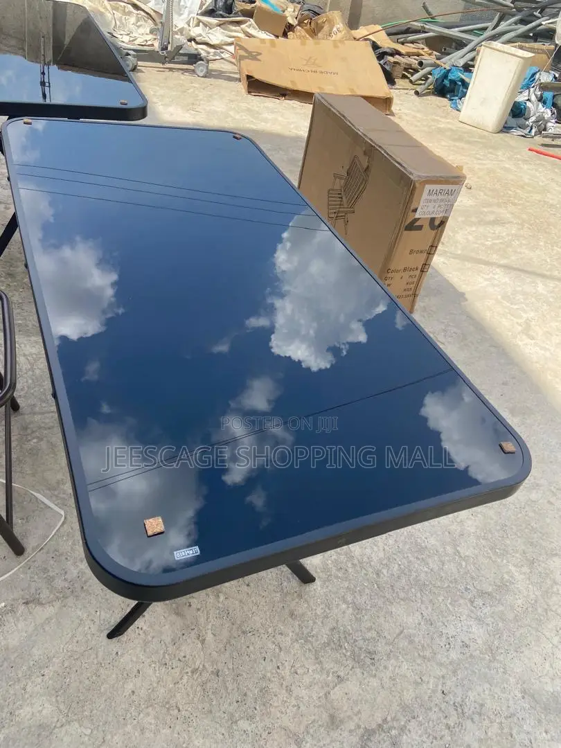 Black Top Rectangular Table