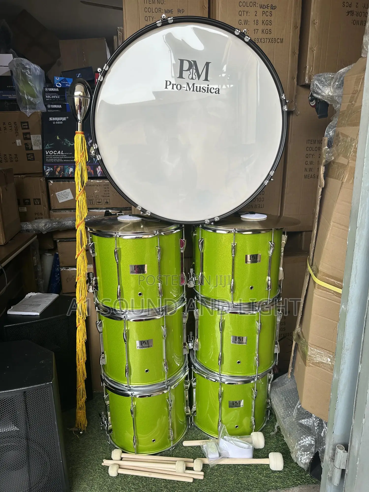 Pro - Musica 7pcs Drum Set Green