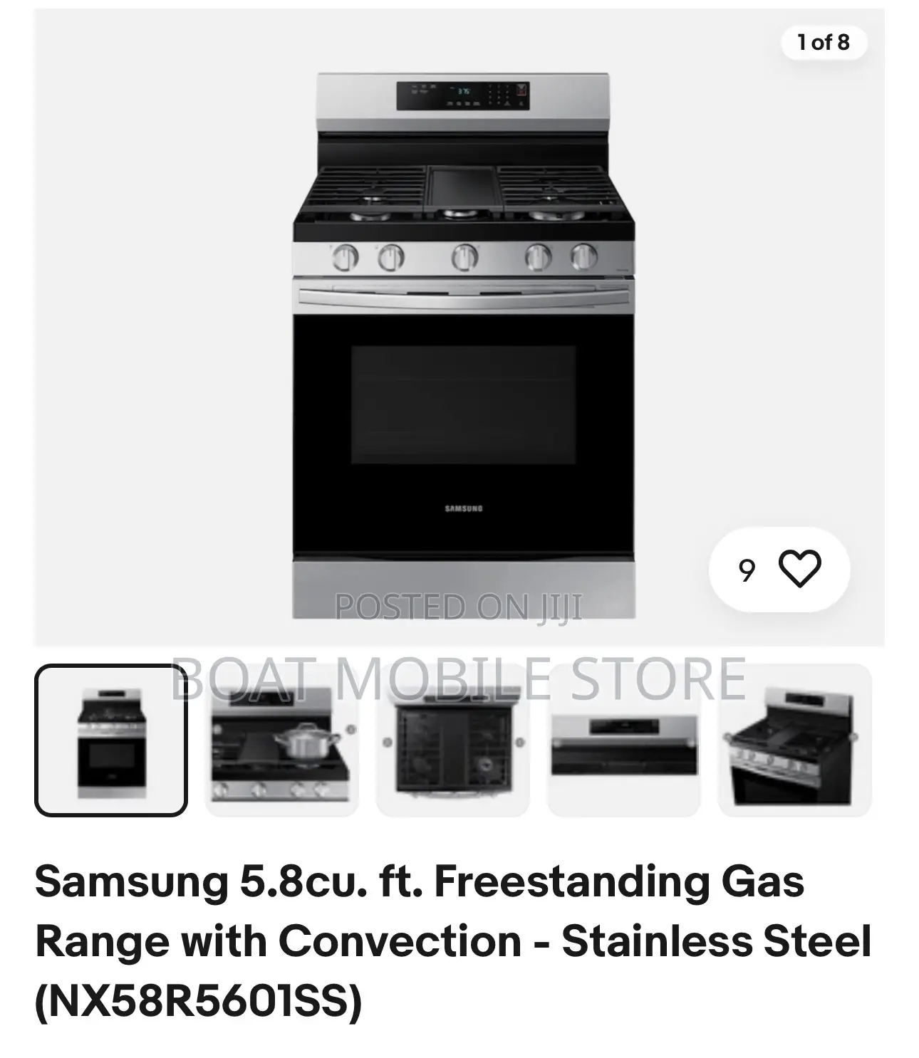 Samsung 5.8cu Freestanding Gas Range
