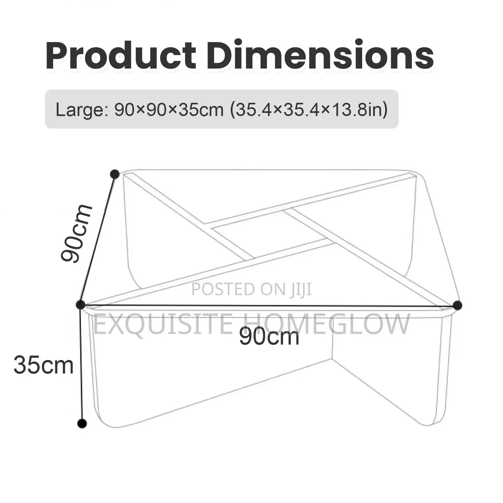 Modern Tempered Glass Coffee Table(90cm X 90cm)