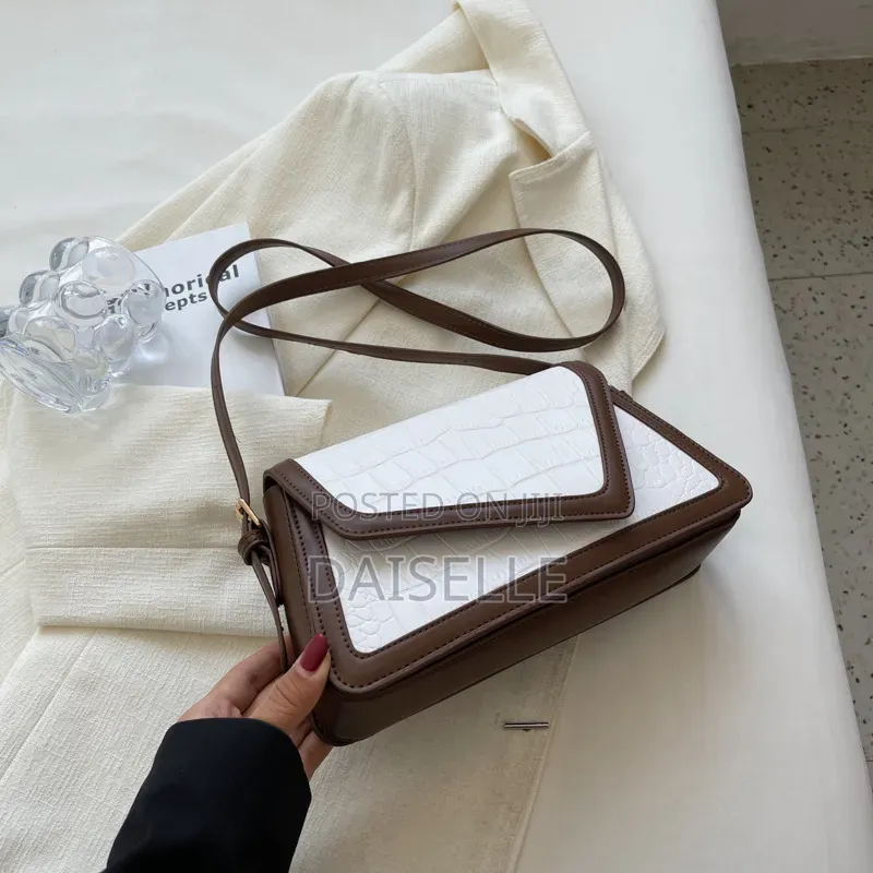 Thick Leather Asymmetric Flap Bag